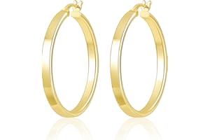 ALEXCRAFT Pendientes Mujer Plata 925 Chapado en 14K Oro Rectangulares Geométricos Minimalistas