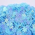 Angel Malone Approx. 950 Pcs of 9mm Festive Snowflake Sequins Christmas Confetti Card Making, Scrapbooking, Sewing, Wedding Favors - UK Seller (Acid Blue AB)