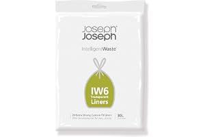 Joseph Joseph IW6 genomskinliga papperskorgar, perfekt för återvinning – förpackning med 20, klar, 30 liter – designad för To
