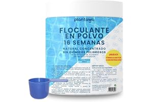 PLANTAWA Floculante Piscina en Polvo | Tratamiento de 16 Semanas para Agua Turbia | Clarificador de Acción Continua | Apto para Todo Tipo de Piscinas | Fácil Aplicación y Alta Eficacia