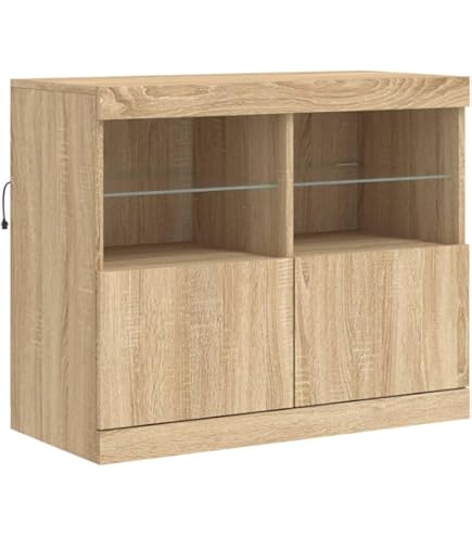 Dressoir met LED-verlichting 60,5x37x100 cm wit