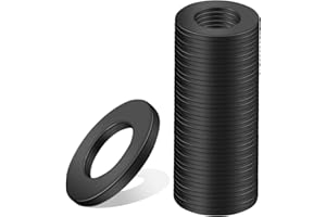 Nenull Lot de 40 rondelles plates M8 x 16 mm - Rondelles plates noires - Rondelles d'écartement en acier au carbone - Rondelles d'accompagnement pour réparations à la maison - Vis tige filetée