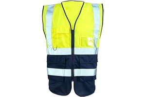 Stormway High Visibility Vest - Reflective Safety Waistcoat, Hi Viz Work & Utility Jacket, Neon Security Clothing for Running, Hi-Vis PPE, Fluorescent Construction and Outdoor Wear