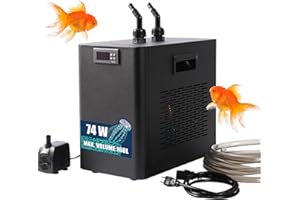 Ezcasch Axolotl 160L Water Cooler Aquarium 74W Aquarium Cooler, Cooling Systems for Fish Tanks Aquaponic Shrimp Axolotl with Hose and Retaining Ring