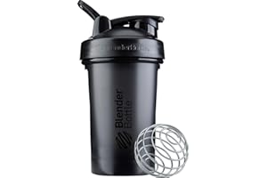 BlenderBottle Classic V2 Shaker Bottle with Stainless Steel Ball, For Protein Shakes, Dishwasher Safe, 590ml, Black