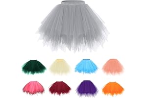 ‎SOUPLIEBE Karneval Damen Kostüm Tüllrock 50er Tütü Rock Kurz Ballett Unterrock 50er Rockabilly Petticoat Tutu Unterrock Kurz Ballett Tanzkleid