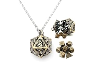 KSJEHW Mini Dadi DND, Set da Gioco Poliedrici con Custodia per MTG RPG D&D D4 D6, D8, D%, D10, D12, D20 - Bronzo Antico