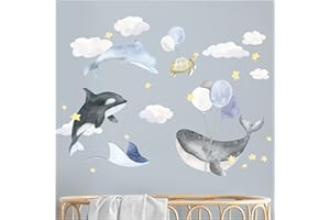 Grandora Little Deco Wandtattoo Unterwasserwelt Wandsticker Meerestiere Luftballons Kinderzimmer Babyzimmer Wandaufkleber DL867-2