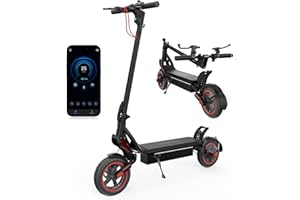 iScooter W8 Trottinette Électrique Adulte,Autonomie 45km,Trottinette Électrique Pliable Tout-Terrain avec Pneus Antidérapants,Suspension à Ressort,Écran LCD,Application Mobile