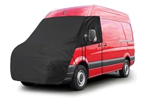 Opaltool Bâche de Protection Thermique Camping Car pour 2007-2017 VW C-Rafter, 420D Bâche de Protection Pare-Brise Camping Car Integrale avec 10 Bandages et Aimants