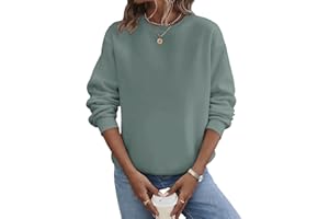 TICTICMIMI Lässige Damen-Sweatshirts mit Rundhalsausschnitt, langärmelig, lockere Passform, Herbst-Shirt
