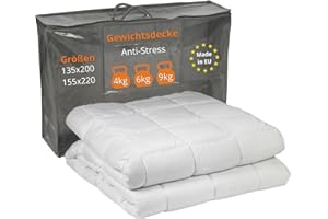 ‎SLEEPLING sleepling Gewichtsdecke 135x200, 4 kg, Therapiedecke Erwachsene, Entspannungsdecke gegen Stress und Schlafstörungen, Weighted Blanket, schwere Decke mit Glasperlenfüllung, Made in EU