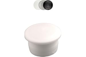 ‎FUX FUX 100 Stück Blindstopfen Abdeckkappen für Bohrlöcher Bohrlochabdeckung, Schaftdurchmesser 4,4 bis 20,5mm, Schwarz, Weiß, Natur, Bohrlöcher verschließen Bohrlochabdeckkappen, (Weiß, 11,9mm)