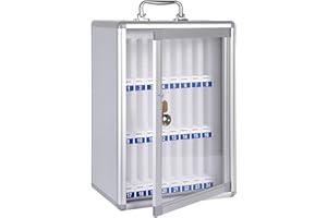 FUYAO Transparent Aluminum Alloy Cell Phones Storage Box - Secure Locker Cabinet for Classroom & Office - Portable with Handle & Safety Lock