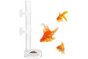 HEVEER Karmnik na krewetki, akrylowy, przezroczysta, do akwarium, z przyssawką, miska na pokarm, krewetki, karmnik, tuba do krewetek, ryb, krabów, 20 cm