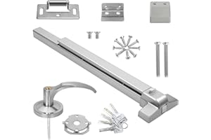 suermany Hardware Push Bar Panic Exit Device for Emergency Exit Doors Painted Aluminum, with Exterior Lever Handle