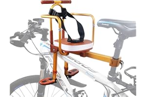 XIEEIX Siège de vélo pour enfant avant, siège de vélo pour enfants, siège de vélo avant pour enfants avec poignée de garde-corps pliable, convient pour vélos de ville, vélos pliants, Cruiser, etc