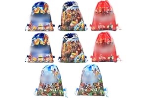 Nesloonp 8 Stück Riblx Kordelzug Party Tasche,Mitgebsel Kindergeburtstag Gastgeschenke Party Beutel,Unterwasser Party Taschen/Riblx Mitgebseltüten für Kinder Mädchen Junge Partytüten/34cm*27cm