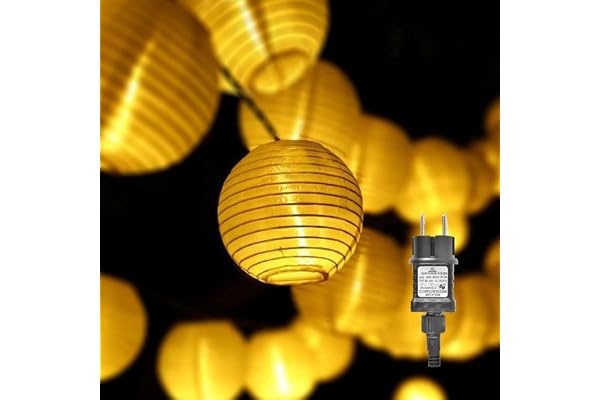 Gresonic Ljusslinga lampa/lyktor, dekoration för trädgård, jul, fest, bröllop, inomhus och utomhus med kontakten (30 LED-nätanslutning, varmvit)