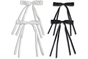 Lusofie 4pcs Bow Hair Clips, Hair Ribbons for Women Hair Ribbon Hair Accessories Alligator Hair Clips Hair Bows for Girls Women Toddlers Kids