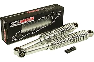 SCOOTER-PROSPORTS Shock Absorber Suspension Strut Set 310 mm Chrome - Zündapp Puch Hercules Kreidler Honda Moped Mokick