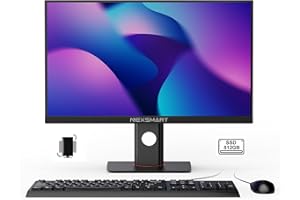 SAINTDISE Computer desktop all-in-one da 23,8 pollici con Core i7-4785T Computer all-in-one 8 GB di RAM 512 GB SSD Supporto Dual Band WiFi Blutooth 4.2 Mouse e tastiera cablati Nero (schermo non touch)