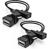 ANDTOBO 2 en 1 Micro USB OTG Adaptador con alimentación para Fire Stick/Host Dispositivos etc- (2 Pack, Negro)
