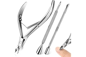 TULAMORIY 3 Piezas Kit Alicates Cuticulas Acero Inoxidable, Profesional Alicate para cutículas, Pinza de Cutículas, Alicate para Cutículas, Cortacuticulas Tijeras, para Manicura y Pedicura