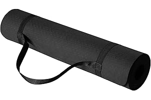 Amazon Basics 1/4 Inch Thick TPE Exercise Yoga Mat with Carrying Strap