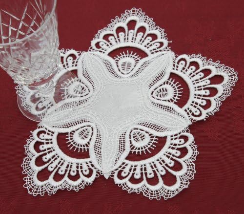 Vintage Embroidered Placemats/Doily in Regency Lavish Lace Design (18cm Round)