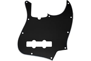 Musiclily Pro 10 Otworów Typ Nowoczesny Pickguard J Bass Maskownica do Gitary Basowy 4-strunowy American Jazz Bass, 3 warstwowy Czarny