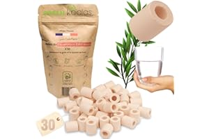 GREEN KOALAS 30 PERLES de CERAMIQUE EM® roses naturelles pour purifier et filtrer l’eau. Billes en argile (tube) pour purification bio. Filtre anti calcaire et chlore spécial Carafe et Fontaine