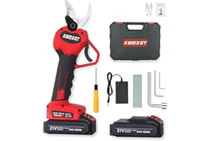 KWOXET Sécateurs électriques Sans Fil, Diamètre de Coupe Max. 40 mm, Avec Batterie 21V, 2PCS Professionnel Sécateur Lame, Rechargeables 3000 mAh, Convient Pour Les Jardins,Les Branches