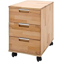 Robas Lund Bürocontainer Massivholz Schreibtischcontainer Kernbuche, Masimo BxHxT 39 x 59 x 47 cm