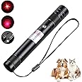 Long Range High Power Tactical Red Dot Light Presentation Pointer for Indoor Teaching/Office Meeting, USB Recharge Outdoor Interactive Cat Toy, Star Cap Adjustable Focus for Night Camping Hiking
