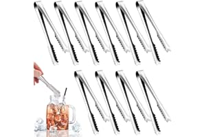 OUOQI Pinzas Hielo,Mini Pinzas Azúcar,Pinzas para Cocina,Pinzas Hielo de Acero Inoxidable,Pinzas para Candy,Mini para Servir Pinzas de Cocina,para Casa,Boda,Fiesta de Cumpleaños,Cocina (2)