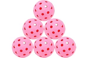 Fadcaer Juego de 6 bolas de pickleball para interiores, 40 agujeros, accesorio de entrenamiento de pickleball al aire libre, bolas de competición de pickleball para interiores y exteriores, accesorios