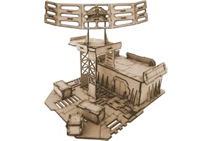 Pwork Wargames Radar Station - Set de décors d'une Station Radar pour Miniatures à l'échelle 28mm / 35mm - Miniatures de Table Wargame 3D Scenery Terrain - MDF 3mm