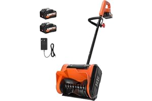 SEYVUM Cordless Snow Blower with 2X 4.0Ah Batteries & Charger,20V Brushless Cordless Snow Shovel, 10inch Battery-Powered Snow Removal with 16FT Throw Distance for Patio, Deck, Driveway