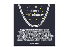 MsRosy 13th 14th 15th 16th 18th 21st Birthday Gifts for Boys, Cuban Chain for 13 14 15 16 18 21 Year Old, Happy Birthday Necklace Gifts for Son Grandson Nephew Brother, Men's Chain Jewelry