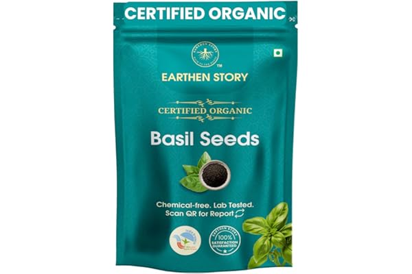 Earthen Story Organic Sabja Seeds 500g Raw Basil Seeds Rich in Omega-3, Fiber & Plant Protein Gluten-Free Superfood for Digestion & Hydration