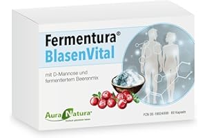 ‎AURA NATURA Fermentura® Blasenvital mit D-Mannose Cranberry-Extrakt & Fermentiertem Beerenmix | Natürliche Blasenunterstützung & Harnwegspflege | 60 Kapseln, 1er Pack | Vegan