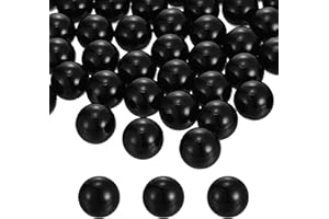 sourcing map 100pcs 20mm Black Pearl Beads ABS Faux Pearls Vase Fillers 300g Ornament Filler for Crafts Centerpieces Jewelry Making Aquarium Decoration
