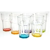 Trinkglas Cocktailglas Caipirinha Glas Transparent oder Farbig sortiert 300 ml, Farbe:Mehrfarbig sortiert, Stückzahl:6…