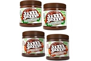 SNACKIFY Jimjams Plant based Vegan No Added Sugar Salted Caramel & Hazelnut Chocolate Spread 350g | Healthy Diabectic Belgium Choco Spread | Ideal on bread & breakfast & Baking Cakes, Pancakes, (4, Mix)