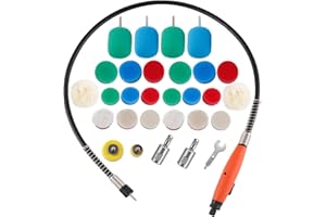 SPTA Albero Flessibile Universale Mini Lucidatrice kit con adattatore per trapano M14, lucidatura pad spugna, Tampone di lana, tilizzato su utensili rotanti/lucidatore, trapano elettrico