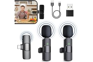 Dadazhenxuan Mini Microphone Multifunktion,Mikrofon Wireless Für Android,Kabelloses Ansteckmikrofon,Lavalier Mikrofon,Mini Microphone Multifunktion,Anwendbar auf YouTube,Vlog (Type-c2)