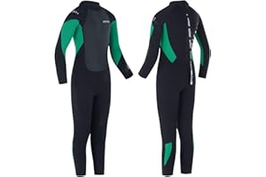 Osprey - Kids Full Length 3mm Summer Wetsuit, Kids Neoprene Surfing Bodyboarding Wetsuit, Zero, Green