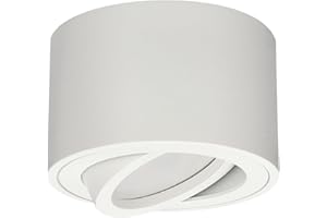 ‎EDO EDO Oprawa Sufitowa Natynkowa Ruchoma ZALDA OV White Okrągła, Reflektor Sufitowy Biały - Ø80*50mm, Lampa Sufitowa Tuba Aluminiowa 230V, Spot Punktowy do Salonu, Sypialni, Kuchni