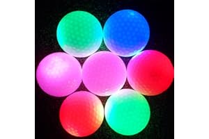 eecoo LED Golf Ball Color Flashing Golf Ball Night Golf Ball Built-battary Electronic Color Flashing Golf Ball Light up Golf Ball Rubber Material for Dark Night Sport Practice Training (1-piece)